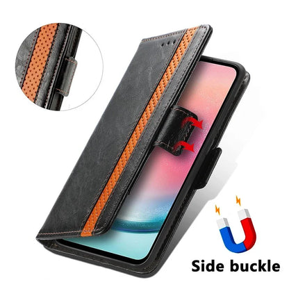 CASENEO 002 Series For Samsung Galaxy A25 5G (Global) (161.0 x 76.5 x 8.3mm) Wallet Case RFID Blocking Stand Leather Phone Cover