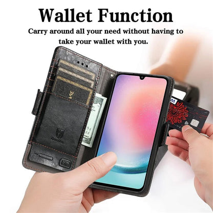 CASENEO 002 Series For Samsung Galaxy A25 5G (Global) (161.0 x 76.5 x 8.3mm) Wallet Case RFID Blocking Stand Leather Phone Cover