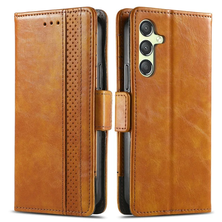 CASENEO 002 Series For Samsung Galaxy A25 5G (Global) (161.0 x 76.5 x 8.3mm) Wallet Case RFID Blocking Stand Leather Phone Cover