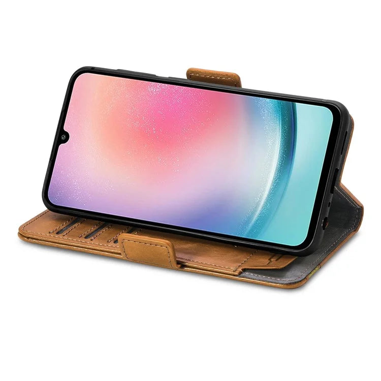 CASENEO 002 Series For Samsung Galaxy A25 5G (Global) (161.0 x 76.5 x 8.3mm) Wallet Case RFID Blocking Stand Leather Phone Cover