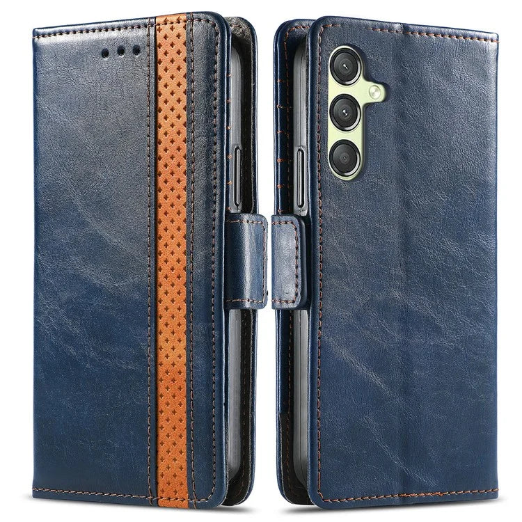 CASENEO 002 Series For Samsung Galaxy A25 5G (Global) (161.0 x 76.5 x 8.3mm) Wallet Case RFID Blocking Stand Leather Phone Cover