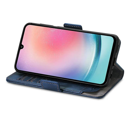 CASENEO 002 Series For Samsung Galaxy A25 5G (Global) (161.0 x 76.5 x 8.3mm) Wallet Case RFID Blocking Stand Leather Phone Cover