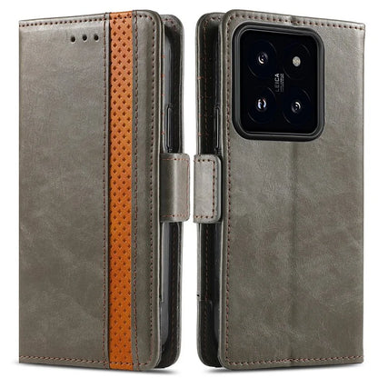 CASENEO 002 Series For Xiaomi 14 RFID Blocking Phone Case PU Leather Shockproof TPU Interior Cover