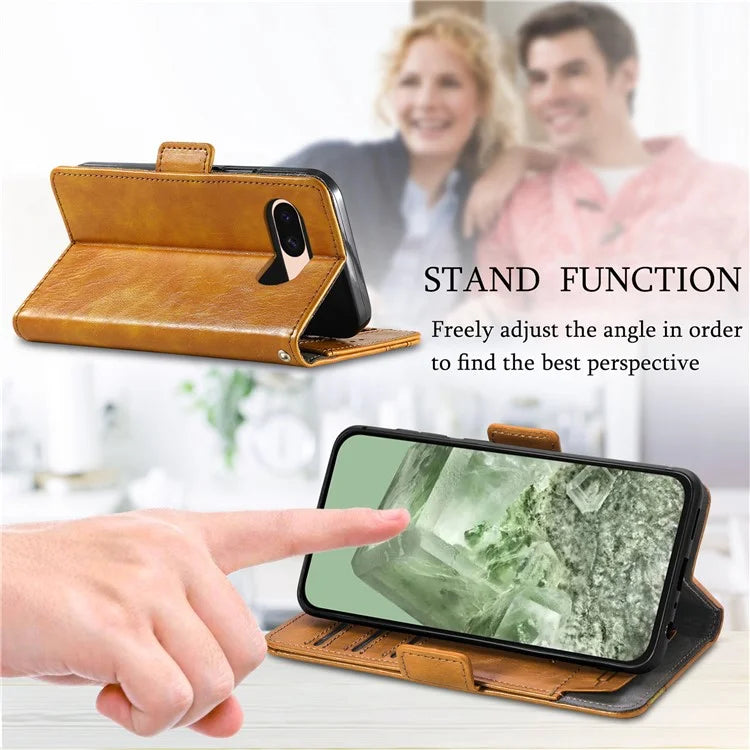 CASENEO 002 Series For Google Pixel 8a Wallet Phone Case RFID Blocking Leather Protection