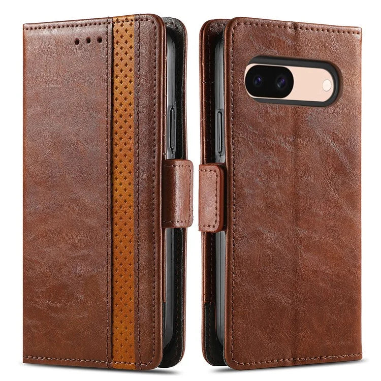 CASENEO 002 Series For Google Pixel 8a Wallet Phone Case RFID Blocking Leather Protection