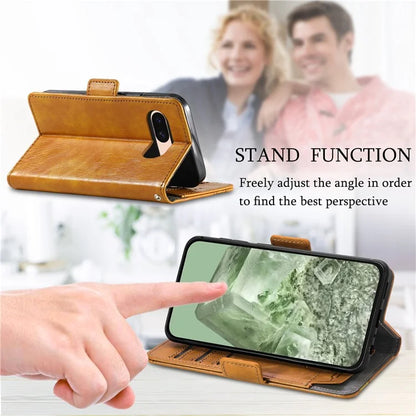 CASENEO 002 Series For Google Pixel 8a Wallet Phone Case RFID Blocking Leather Protection