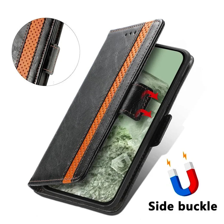 CASENEO 002 Series For Google Pixel 8a Wallet Phone Case RFID Blocking Leather Protection