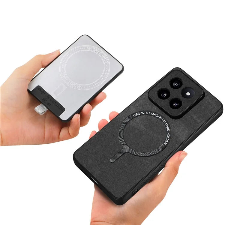 D7 For Xiaomi 14 Pro Ring Kickstand Phone Cover Detachable Magnetic Card Case