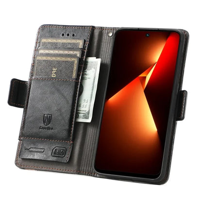 CASENEO 002 Series For Transsion Tecno Pova 5 4G Leather Case Business Phone Cover Wallet