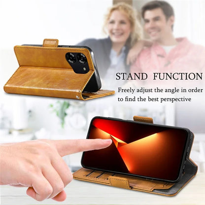 CASENEO 002 Series For Transsion Tecno Pova 5 4G Leather Case Business Phone Cover Wallet