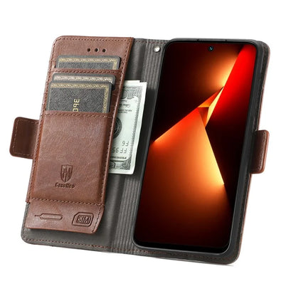 CASENEO 002 Series For Transsion Tecno Pova 5 4G Leather Case Business Phone Cover Wallet