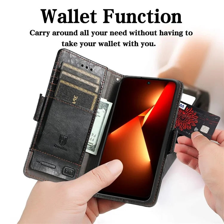 CASENEO 002 Series For Transsion Tecno Pova 5 4G Leather Case Business Phone Cover Wallet