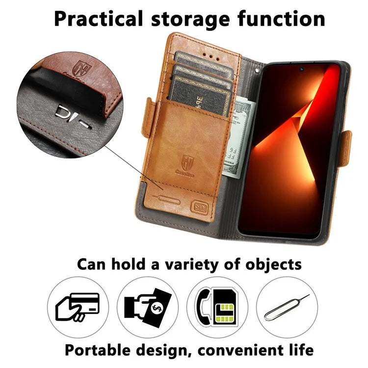 CASENEO 002 Series For Transsion Tecno Pova 5 4G Leather Case Business Phone Cover Wallet