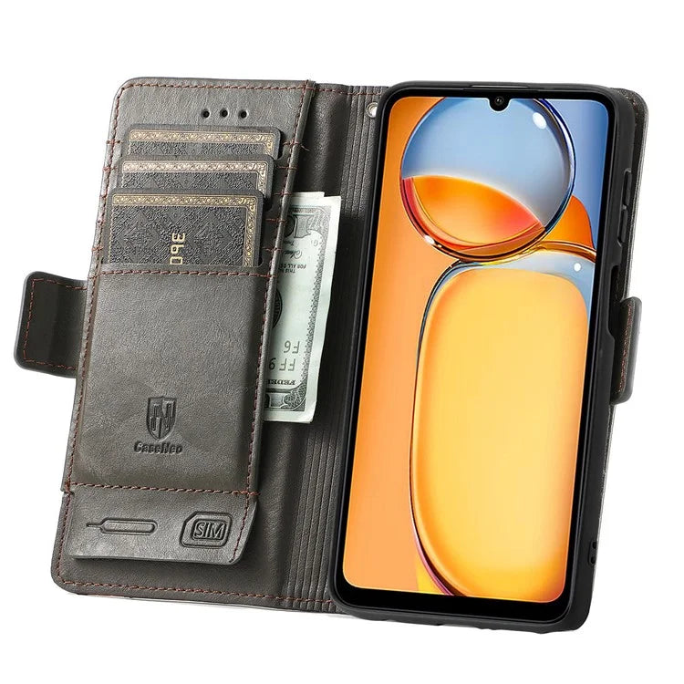 CASENEO 002 Series For Xiaomi Redmi 13C 4G / Poco C65 4G Leather Wallet Case Phone Stand Cover