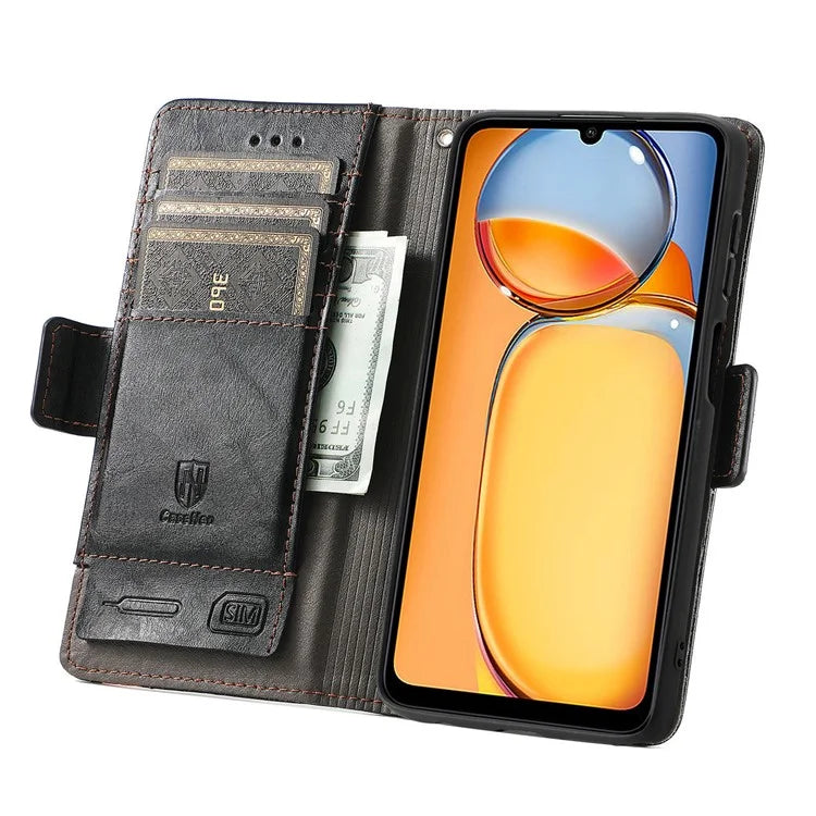 CASENEO 002 Series For Xiaomi Redmi 13C 4G / Poco C65 4G Leather Wallet Case Phone Stand Cover