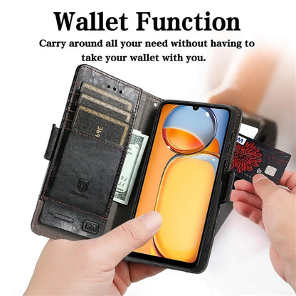 CASENEO 002 Series For Xiaomi Redmi 13C 4G / Poco C65 4G Leather Wallet Case Phone Stand Cover