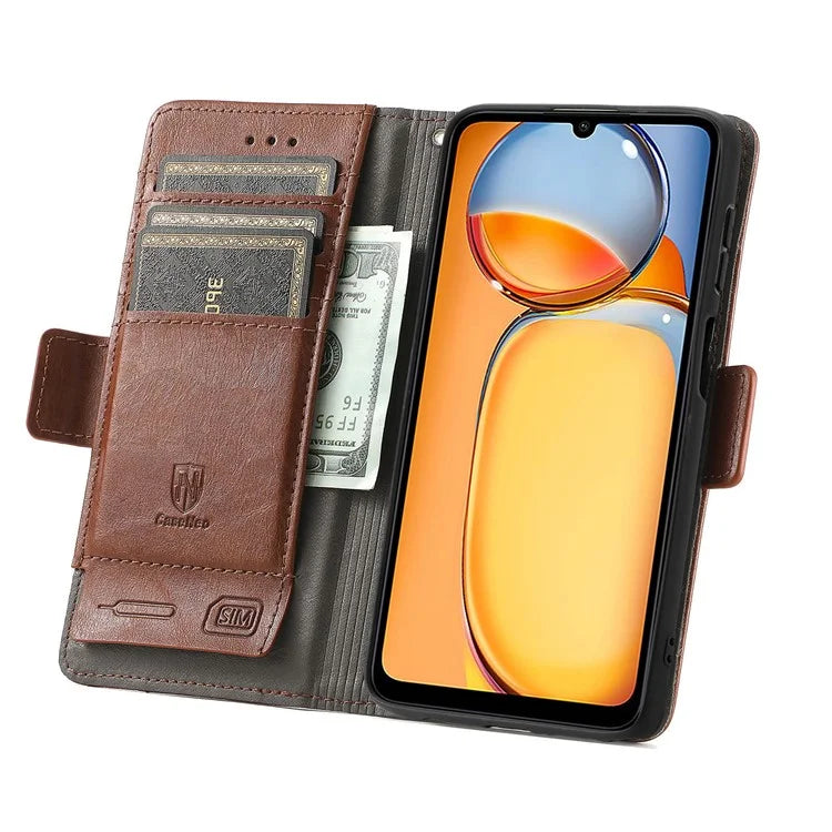 CASENEO 002 Series For Xiaomi Redmi 13C 4G / Poco C65 4G Leather Wallet Case Phone Stand Cover