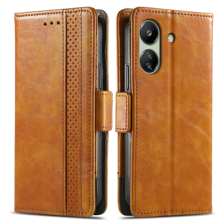CASENEO 002 Series For Xiaomi Redmi 13C 4G / Poco C65 4G Leather Wallet Case Phone Stand Cover