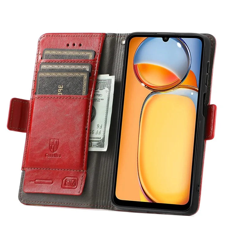 CASENEO 002 Series For Xiaomi Redmi 13C 4G / Poco C65 4G Leather Wallet Case Phone Stand Cover