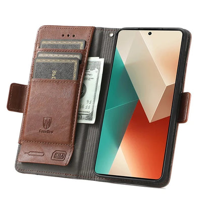 CASENEO 002 Series For Xiaomi Redmi Note 13 Pro 5G / Poco X6 5G / Poco M6 Pro 4G Leather Phone Case RFID Blocking Wallet