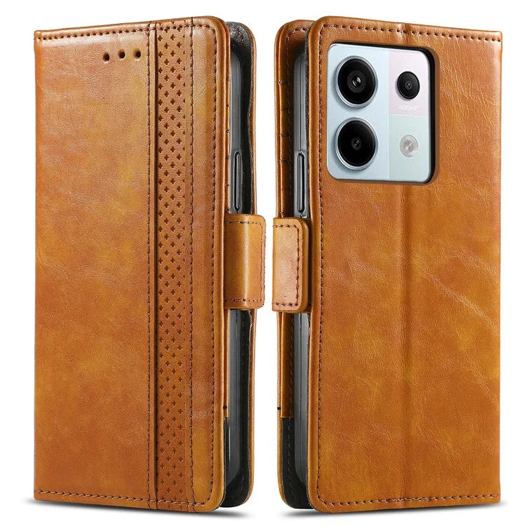 CASENEO 002 Series For Xiaomi Redmi Note 13 Pro 5G / Poco X6 5G / Poco M6 Pro 4G Leather Phone Case RFID Blocking Wallet