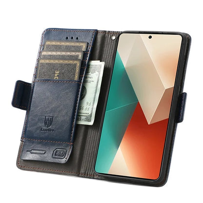CASENEO 002 Series For Xiaomi Redmi Note 13 Pro 5G / Poco X6 5G / Poco M6 Pro 4G Leather Phone Case RFID Blocking Wallet