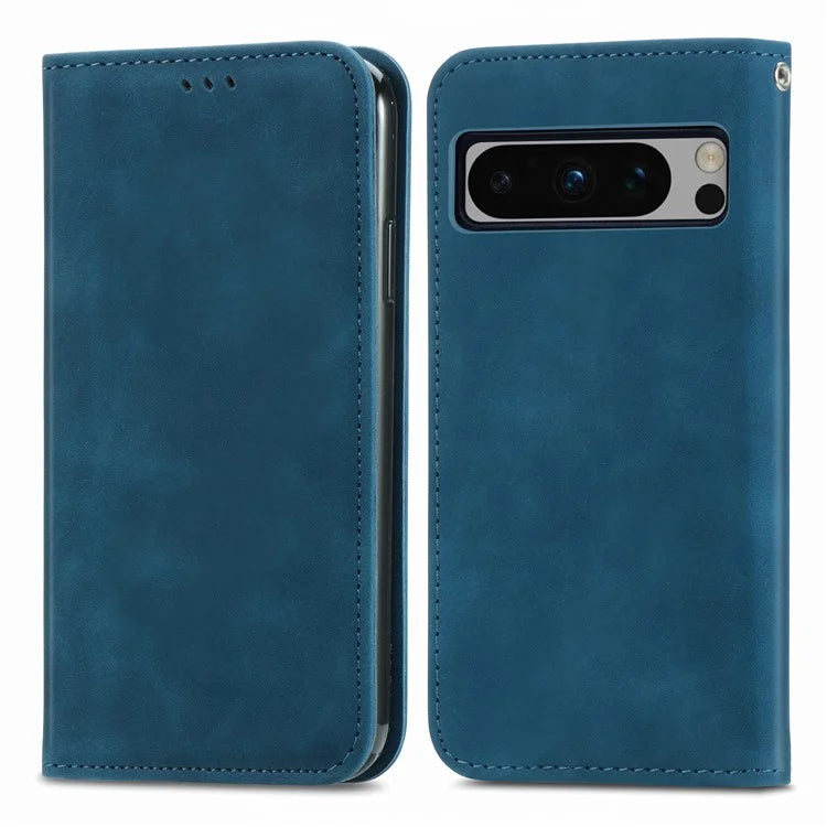 For Google Pixel 8 Pro Skin-Feel Phone Case Leather Cover Card Slots