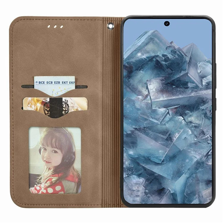 For Google Pixel 8 Pro Skin-Feel Phone Case Leather Cover Card Slots