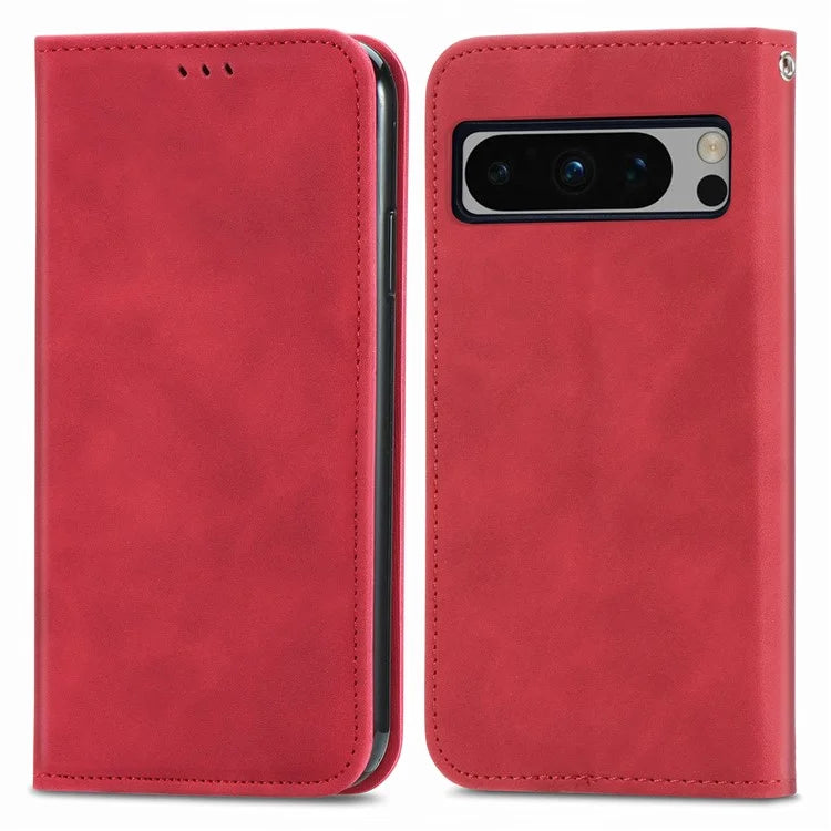 For Google Pixel 8 Pro Skin-Feel Phone Case Leather Cover Card Slots