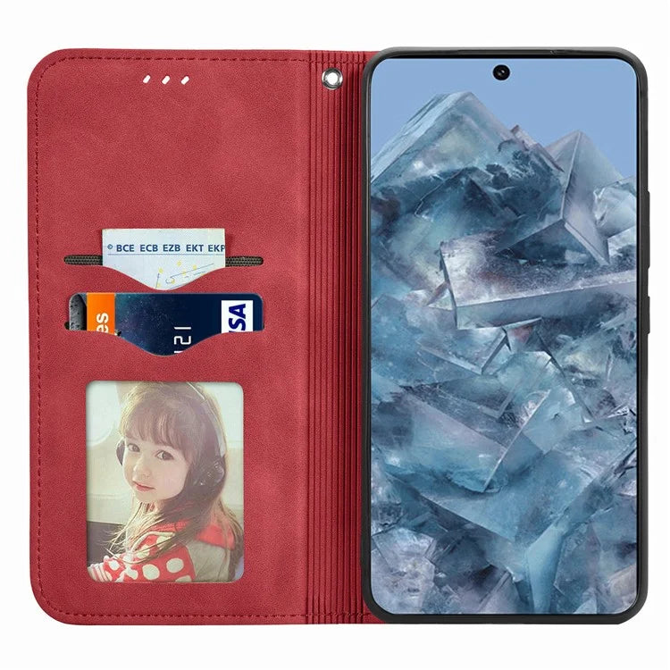 For Google Pixel 8 Pro Skin-Feel Phone Case Leather Cover Card Slots