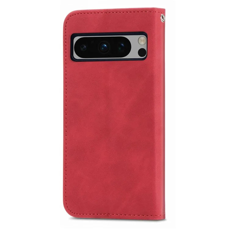 For Google Pixel 8 Pro Skin-Feel Phone Case Leather Cover Card Slots