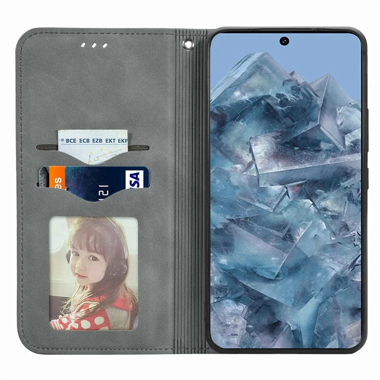 For Google Pixel 8 Pro Skin-Feel Phone Case Leather Cover Card Slots