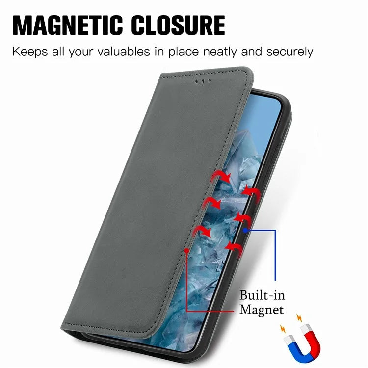 For Google Pixel 8 Pro Skin-Feel Phone Case Leather Cover Card Slots