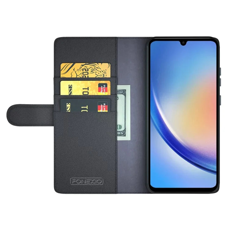 For Samsung Galaxy A35 5G Phone Case Genuine Split Leather Wallet Cover