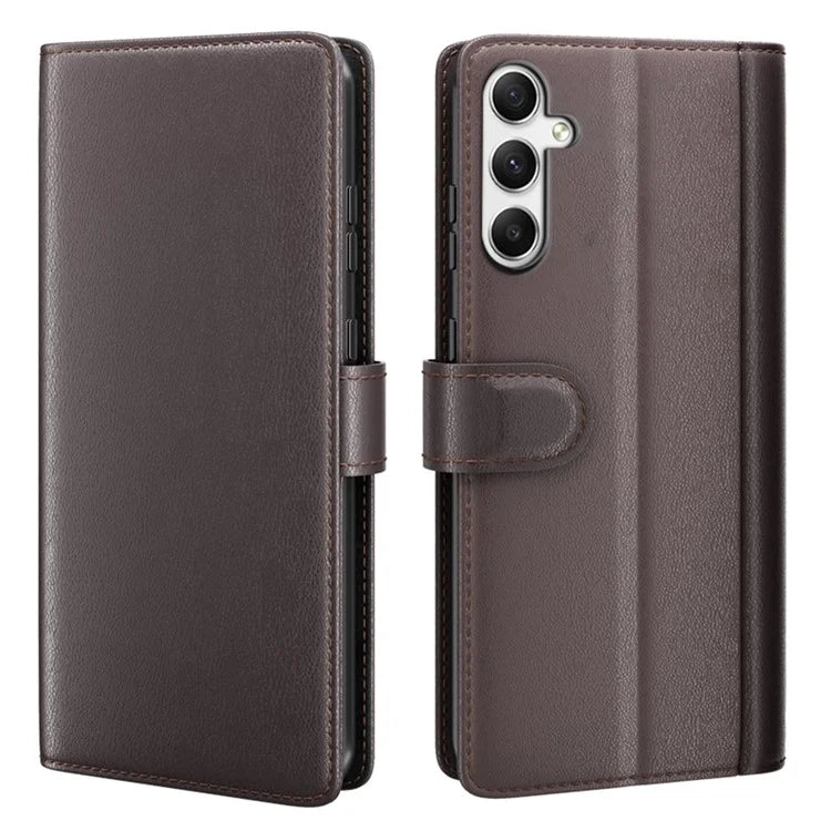 For Samsung Galaxy A35 5G Phone Case Genuine Split Leather Wallet Cover