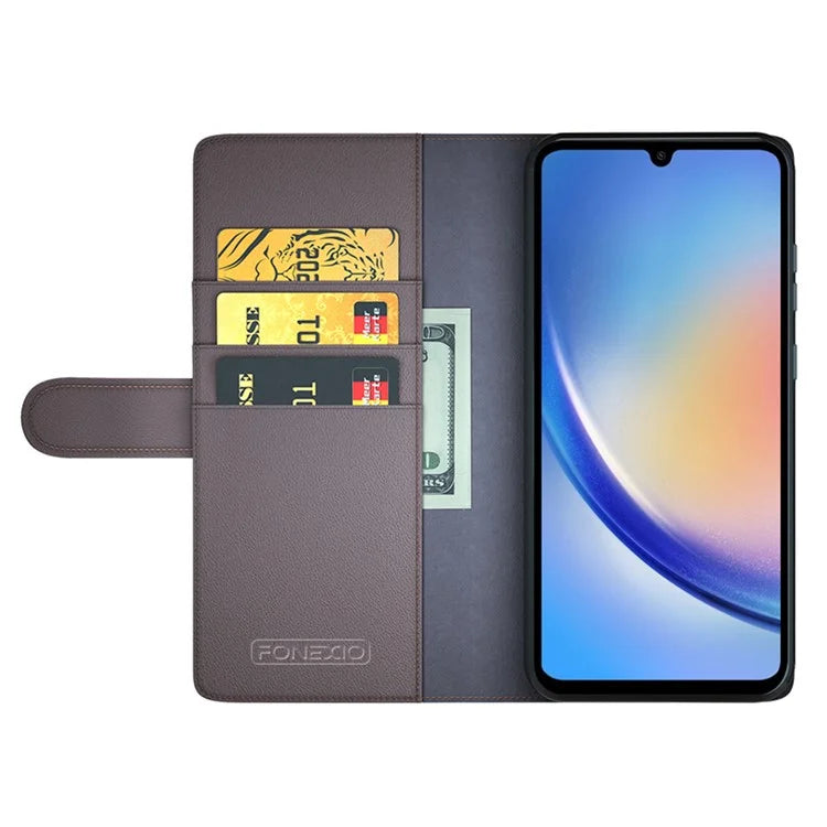 For Samsung Galaxy A35 5G Phone Case Genuine Split Leather Wallet Cover