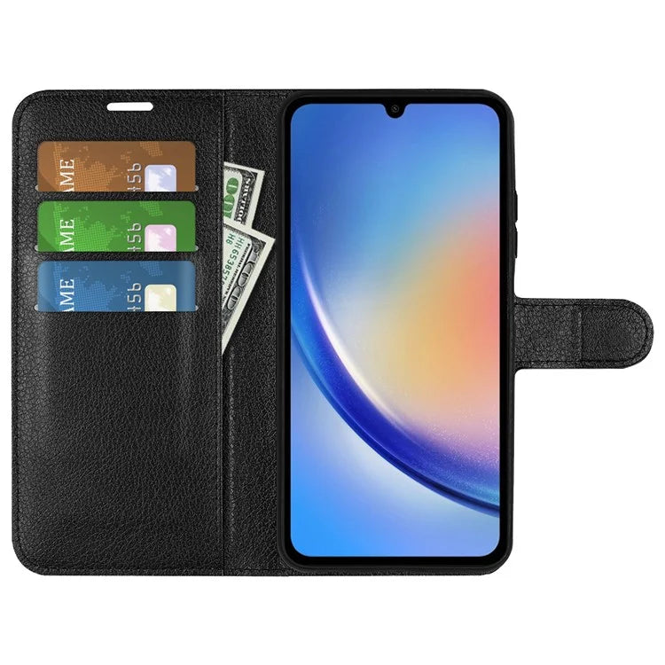 For Samsung Galaxy A35 5G Litchi Texture Wallet Case PU Leather Phone Stand Cover