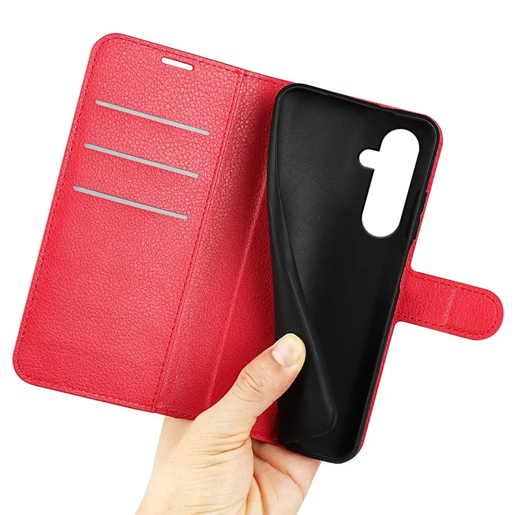 For Samsung Galaxy A35 5G Litchi Texture Wallet Case PU Leather Phone Stand Cover