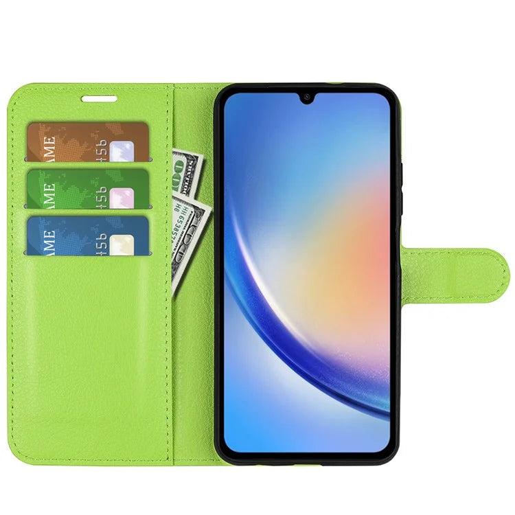 For Samsung Galaxy A35 5G Litchi Texture Wallet Case PU Leather Phone Stand Cover