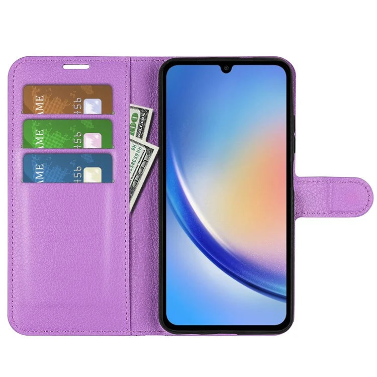 For Samsung Galaxy A35 5G Litchi Texture Wallet Case PU Leather Phone Stand Cover