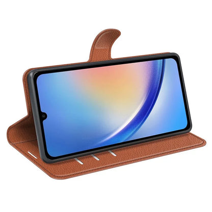 For Samsung Galaxy A35 5G Litchi Texture Wallet Case PU Leather Phone Stand Cover