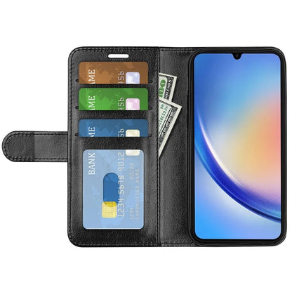 For Samsung Galaxy A35 5G PU Leather Phone Cover Crazy Horse Texture Wallet Card Slots Case