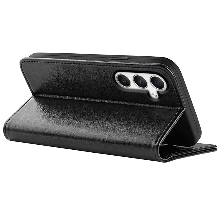 For Samsung Galaxy A35 5G PU Leather Phone Cover Crazy Horse Texture Wallet Card Slots Case