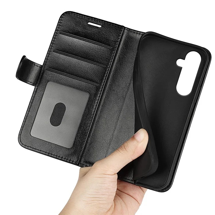 For Samsung Galaxy A35 5G PU Leather Phone Cover Crazy Horse Texture Wallet Card Slots Case