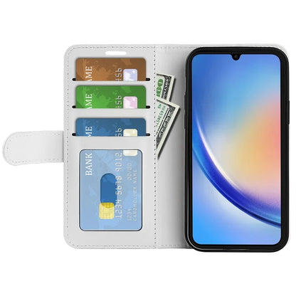 For Samsung Galaxy A35 5G PU Leather Phone Cover Crazy Horse Texture Wallet Card Slots Case