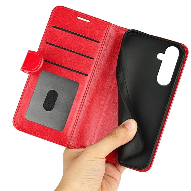 For Samsung Galaxy A35 5G PU Leather Phone Cover Crazy Horse Texture Wallet Card Slots Case