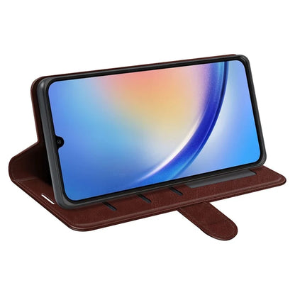 For Samsung Galaxy A35 5G PU Leather Phone Cover Crazy Horse Texture Wallet Card Slots Case