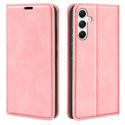 For Samsung Galaxy A35 5G Skin Touch Feeling Case PU Leather Magnetic Auto-absorbed Phone Cover