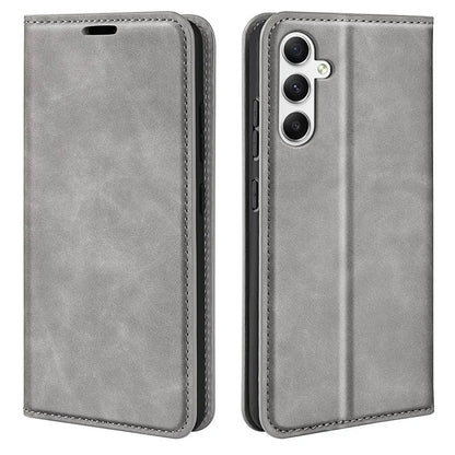 For Samsung Galaxy A35 5G Skin Touch Feeling Case PU Leather Magnetic Auto-absorbed Phone Cover