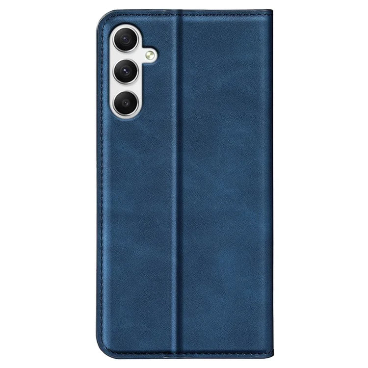 For Samsung Galaxy A35 5G Skin Touch Feeling Case PU Leather Magnetic Auto-absorbed Phone Cover